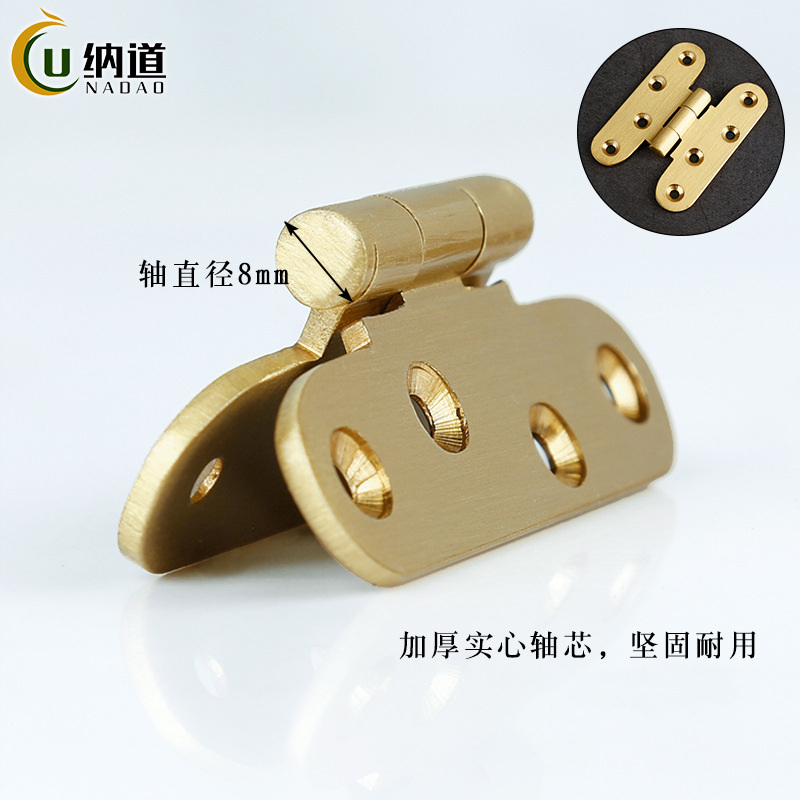 In stock, there are thickened brass butterfly folding hinges for antique furniture, small loose-leaf wardrobe doors, and hinged folding doors Specification drawing