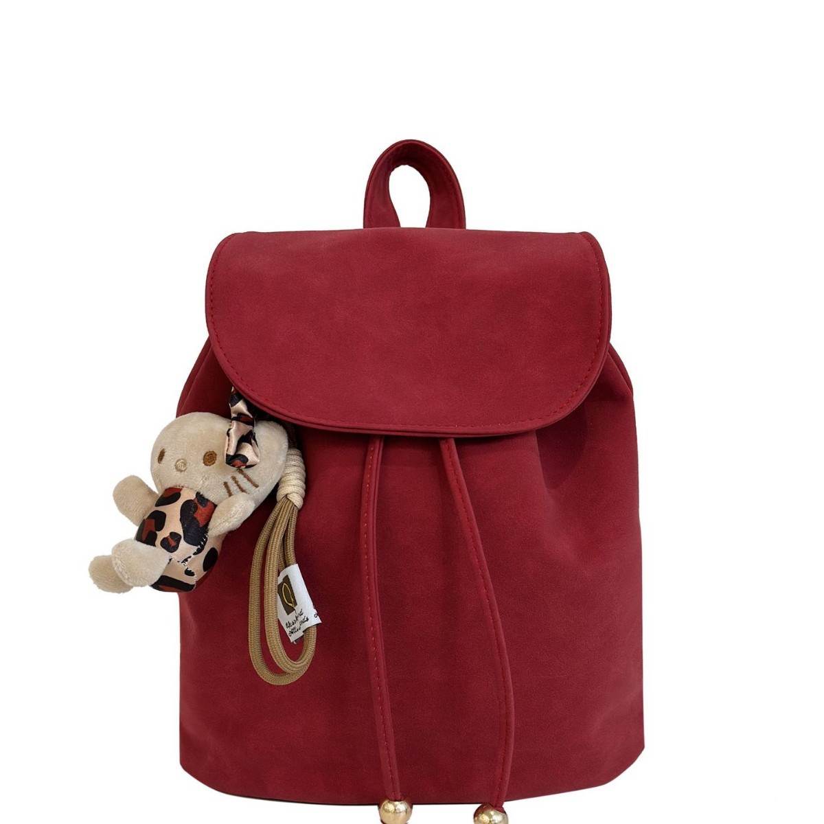 Autumn and winter atmosphere, niche casual solid color matte fleece, school-style retro casual backpack, mini Item Picture