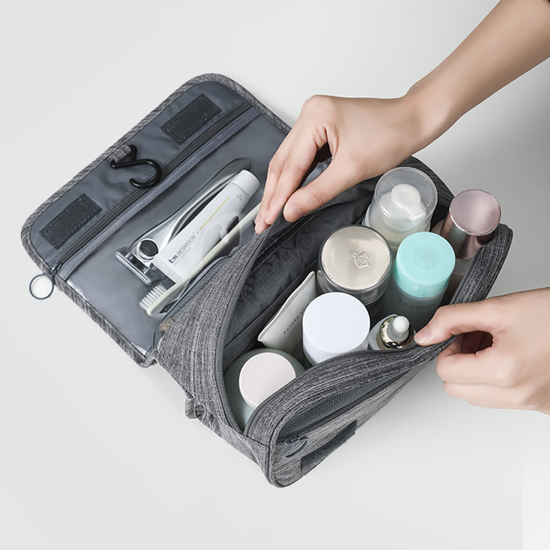 The hook-mounted toiletry bag can be used to hang waterproof makeup bags. The Korean-style business trip storage bag can be used to separate dry and wet storage bags Specification drawing