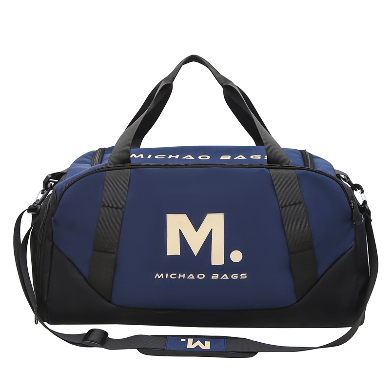 Cool and stylish large-capacity travel bag, Korean-style sports and fitness bag for men and women, dry and wet separated nylon luggage bag Item Picture