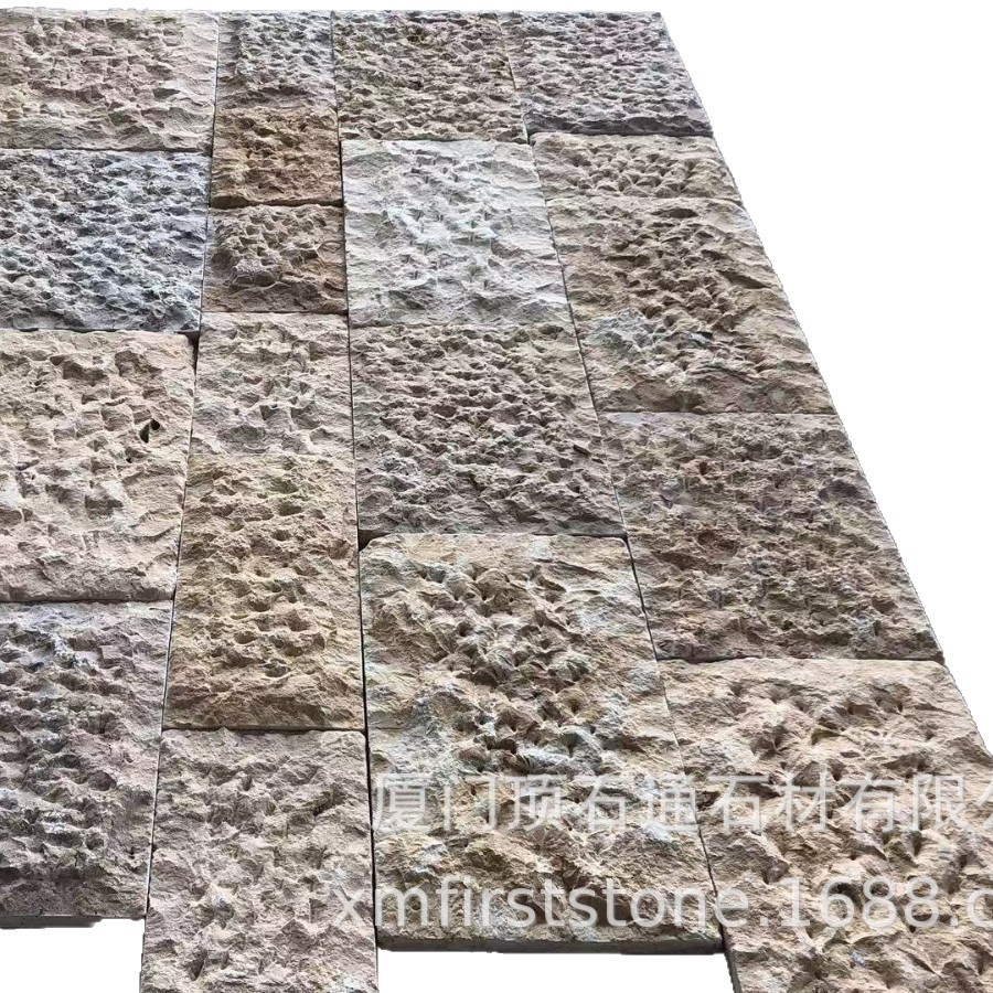 Customized lime stone with litchi face and chiseled face, Australian outdoor villa garden and pineapple face interior wall tiles from the manufacturer Item Picture