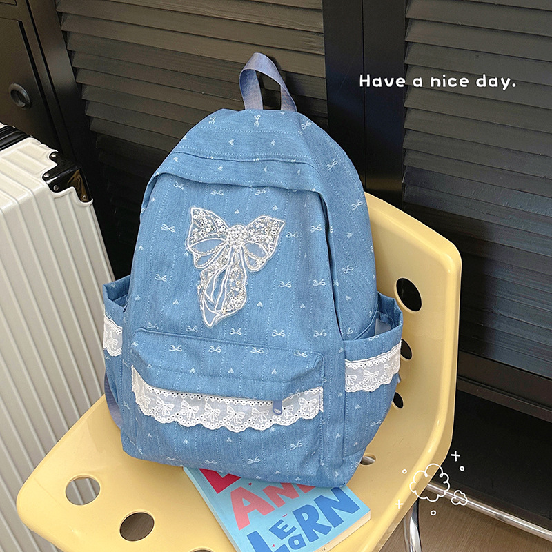 A new Japanese-style niche butterfly double-shoulder junior high school backpack with large capacity 2025 for casual and fashionable college students going out details Picture