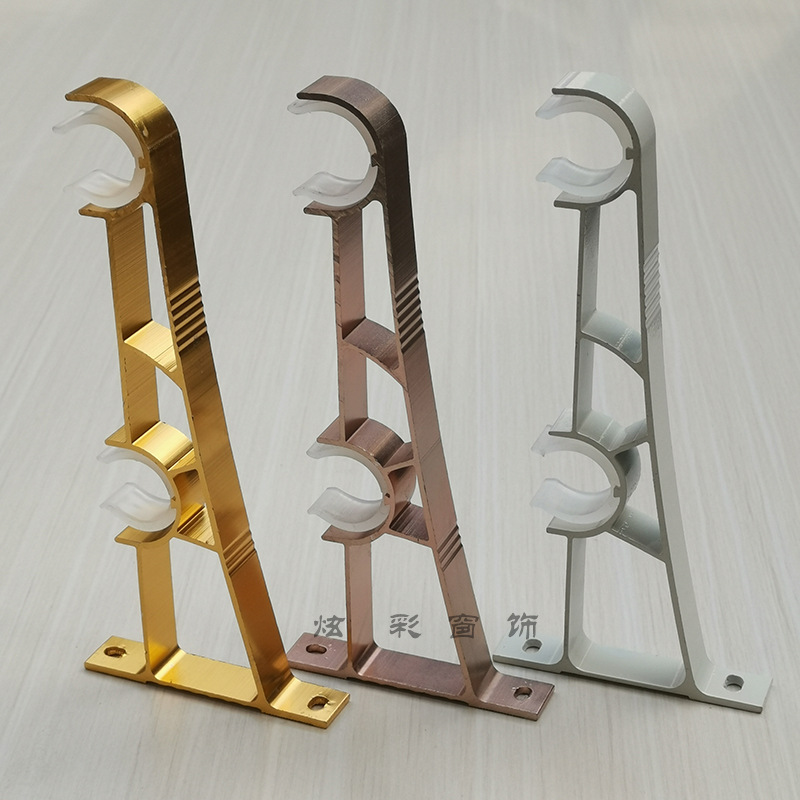 Roman rod curtain rod aluminum alloy bracket seat hook thickened seven-line side-mounted double-bracket curtain rod accessory full figure