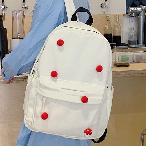 Large-capacity schoolbag, cute student backpack, retro casual corduroy backpack, fashionable and fresh computer bag Specification drawing