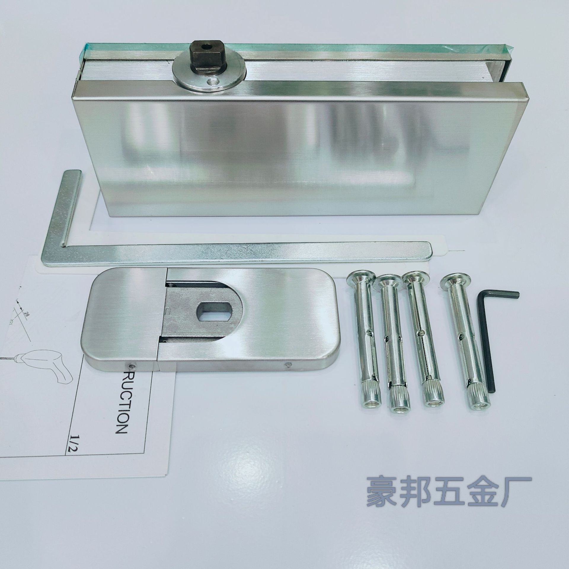 Silent speed regulation, pitch-free Floor Spring glass door buffer hinge 100KG Floor Spring Clamp details Picture