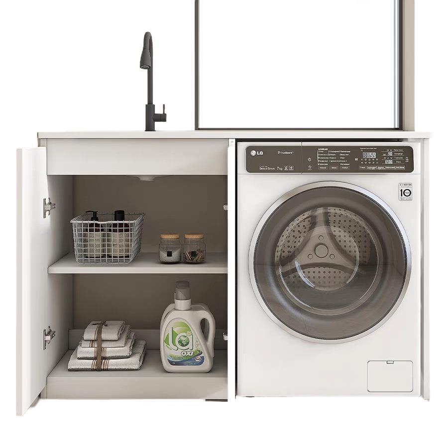 Honeycomb aluminum laundry cabinet, rock plate washbasin, integrated cabinet, balcony washbasin, washbasin, washing machine companion, no Item Picture