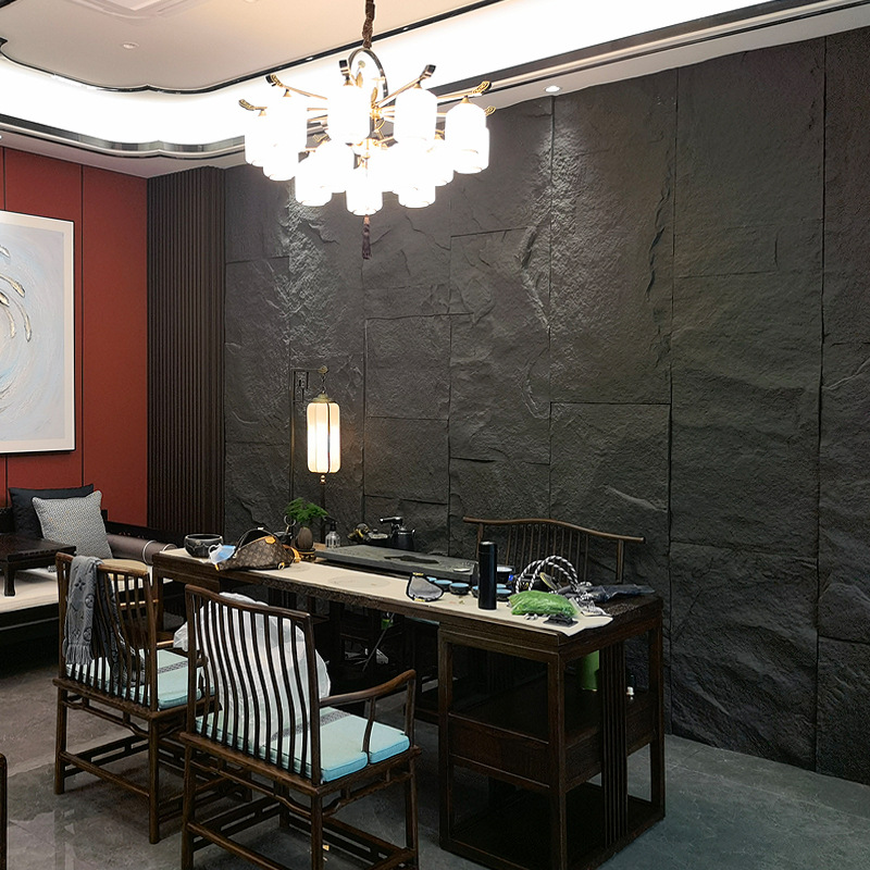 pu stone skin manufacturer's cultural simulation stone plate background wall, indoor and outdoor lightweight thin plate and medium plate, export cross-mirror Application Scenario