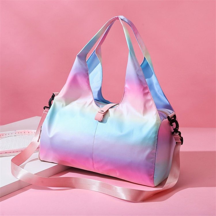 Trendy and colorful travel bag, fashionable fitness and yoga bag, large-capacity simple hand-held bag with shoulder storage full figure