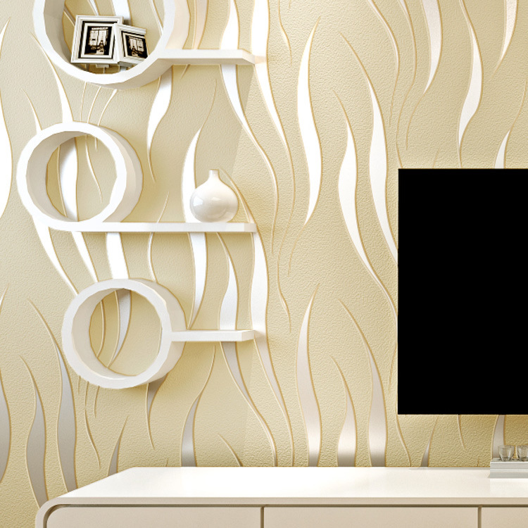 European-style 3D non-woven fabric wallpaper, simple and modern striped wallpaper, living room, bedroom, TV background wall wallpaper full figure