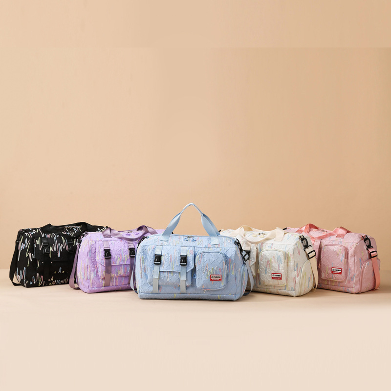 New large-capacity short-distance hand-held travel bag, women's luggage bag, business trip storage bag, portable sports and fitness bag Specification drawing
