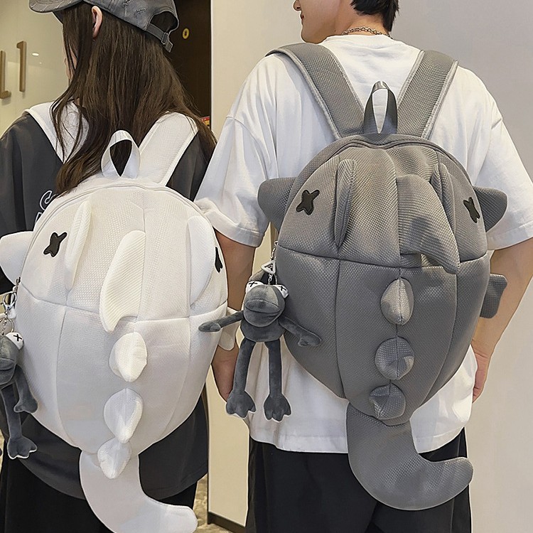 Creative cartoon shark backpack for men, quirky and trendy, ins student backpack, large-capacity casual schoolbag for women Application Scenario