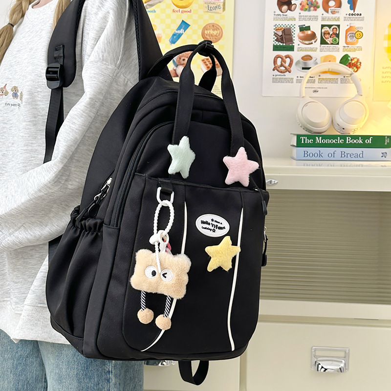 Cute girl backpack, schoolbag for girls, Korean version of stars, high school girls, high school students, large capacity, high appearance level backpack Application Scenario