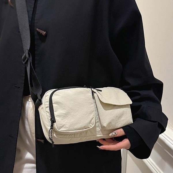 New unisex multi-functional single-shoulder crossbody bag with multiple pockets, simple, waterproof and portable sports bag crossbody details Picture