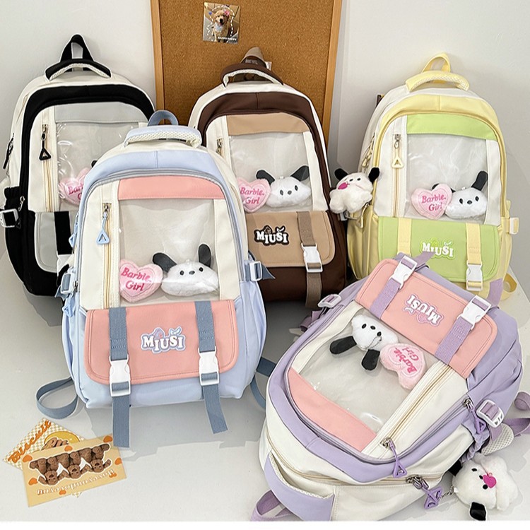 High-appearance-level internet-famous backpack, pain-relieving schoolbag, female student, Korean version large-capacity backpack, versatile for junior high school and senior high school students full figure