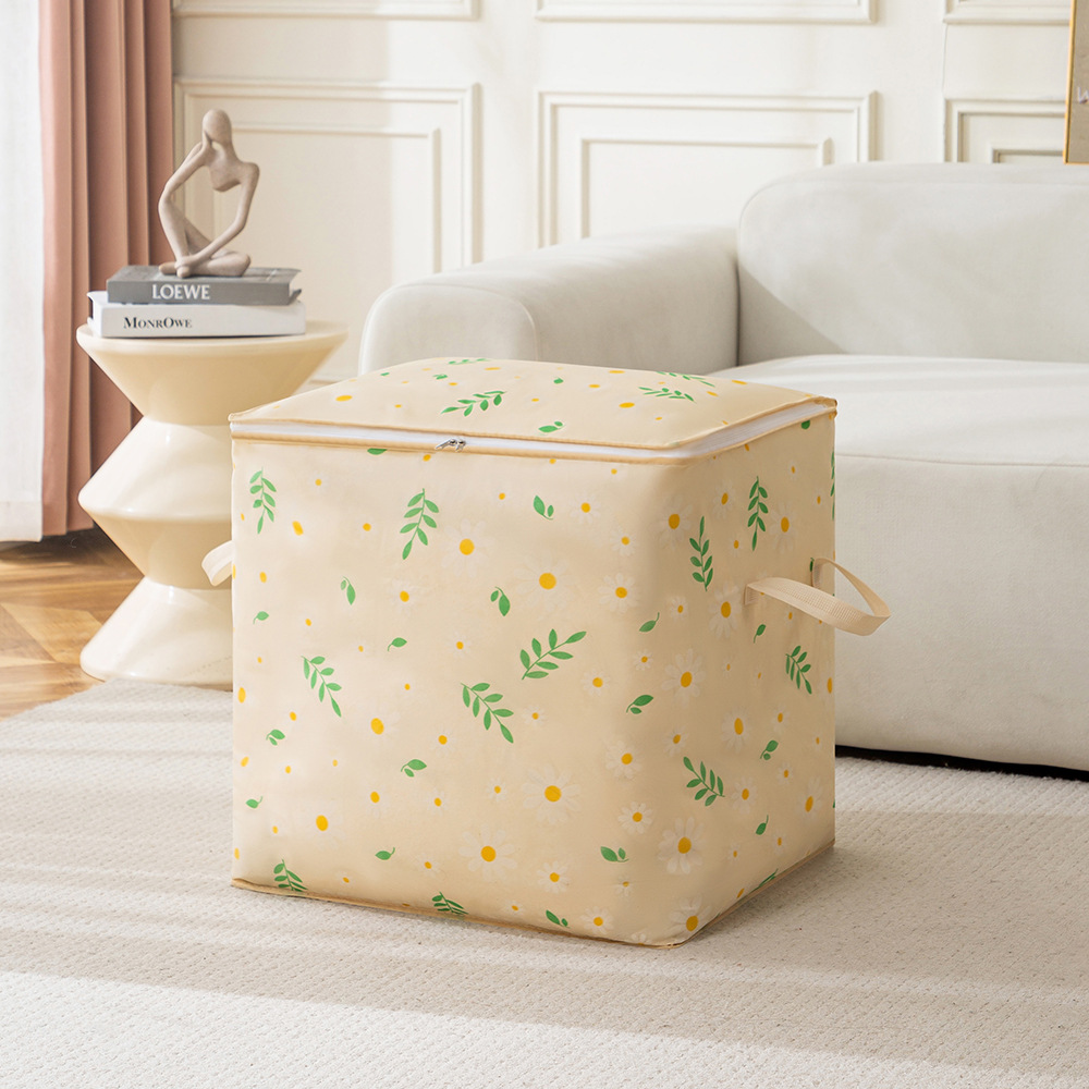 Printed clothing storage bags, moisture-proof and dust-proof cotton quilt bags, moving luggage storage bags, household large-capacity miscellaneous bags details Picture
