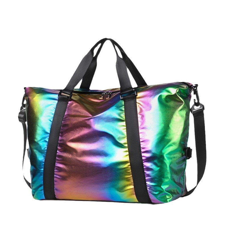 New casual travel bag for women, new laser water-resistant sports and fitness bag, large-capacity luggage backpack Item Picture