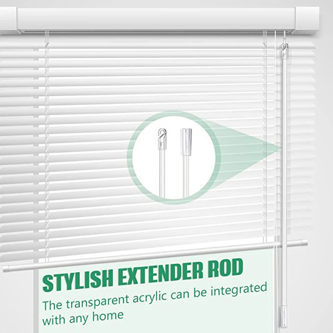 12/17/24-inch acrylic transparent swivel blinds, swivel pull rod, dimming rod with hook handle Specification drawing