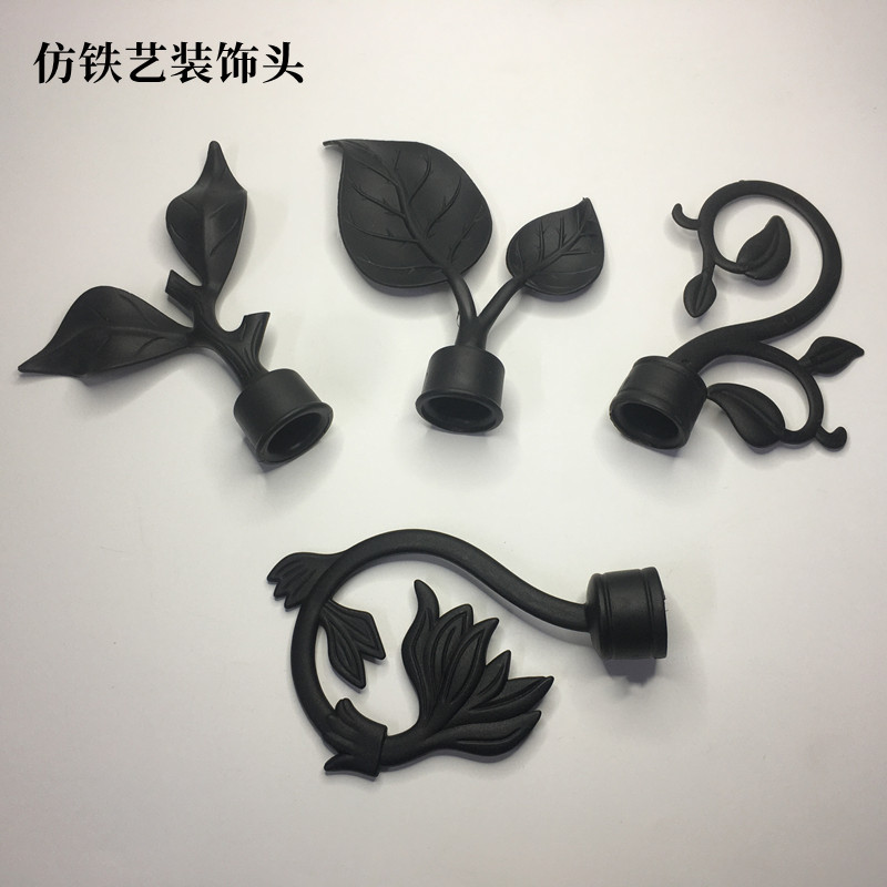American-style curtain decorative heads, plastic imitation iron heads, Roman rod heads, rod sealing and opening blocking curtain accessories and auxiliary materials full figure