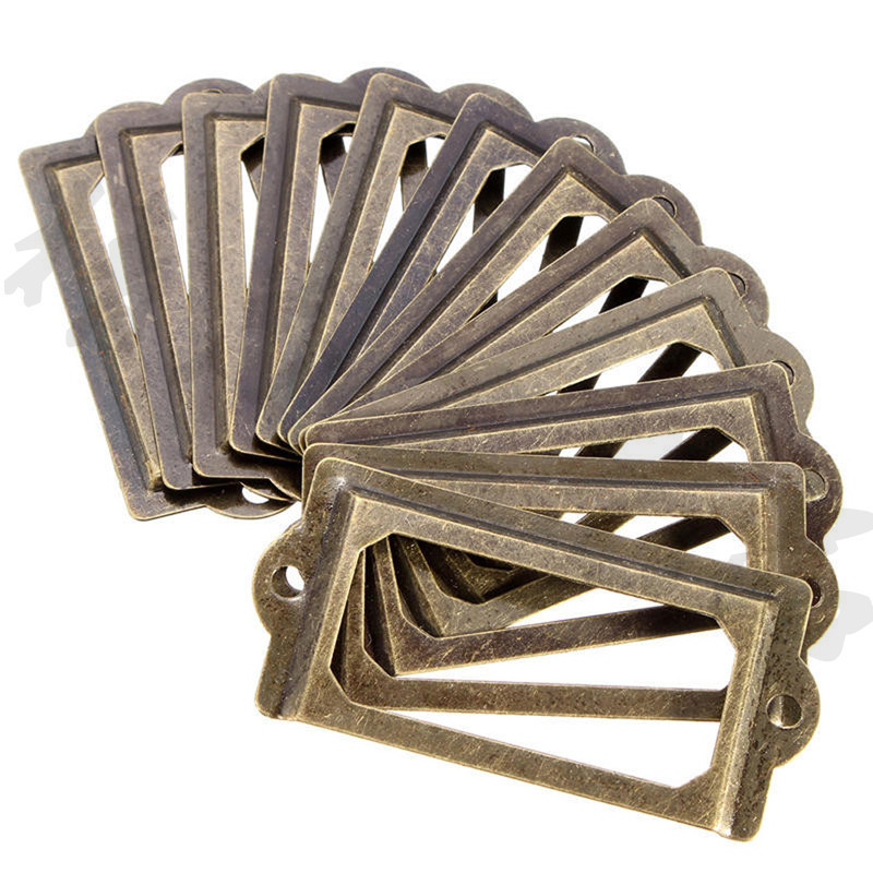 A set of 12 pieces of antique label frame, business card frame, drawer decoration frame, gift box frame, iron sheet frame and handle, 70*33MM Application Scenario