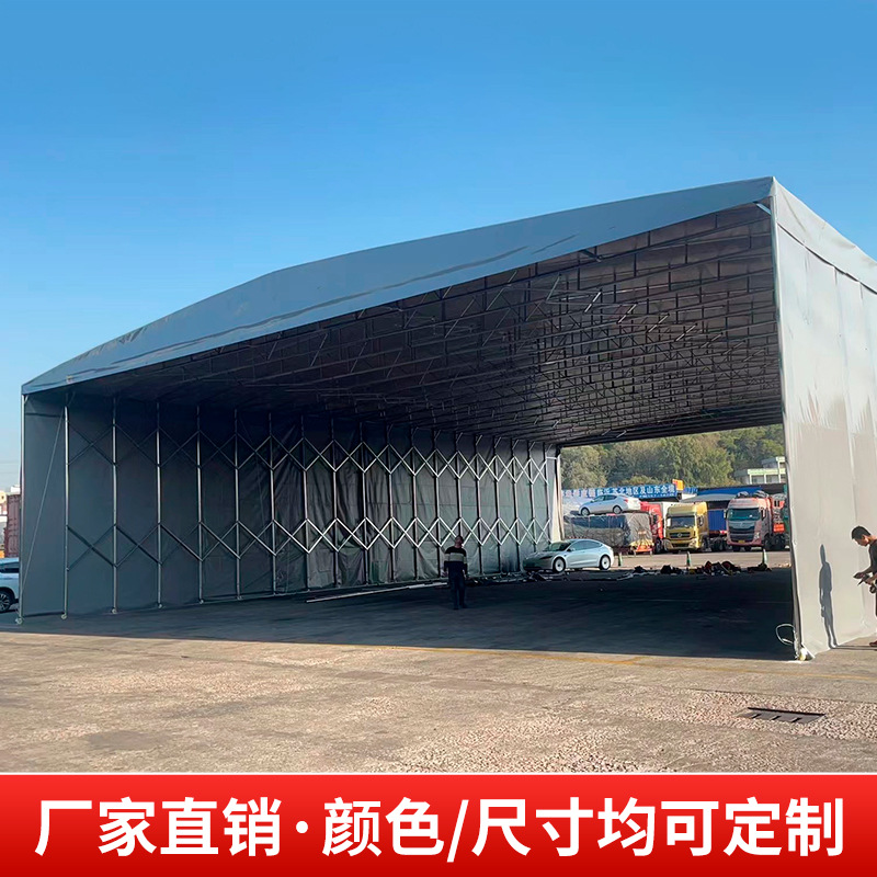 Factory direct sales of outdoor mobile sliding awnings, large retractable sliding canopies for warehouses, sunshades, carports, and activity tents Specification drawing