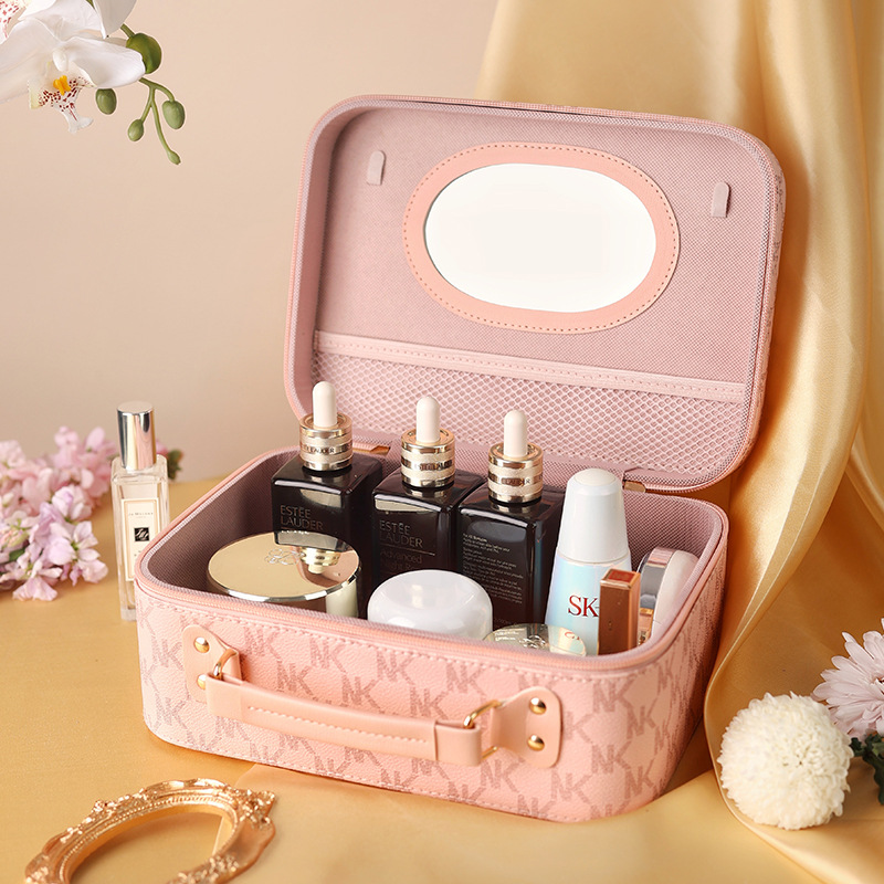 Wholesale of new high-quality and elegant makeup boxes, large-capacity souvenir makeup bags, and multi-functional waterproof portable beauty cases Specification drawing