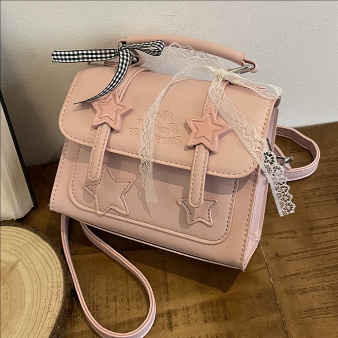 Fresh and sweet girl's casual backpack 2025 new style fashionable hand-carried single-shoulder bag Korean school style crossbody bag full figure