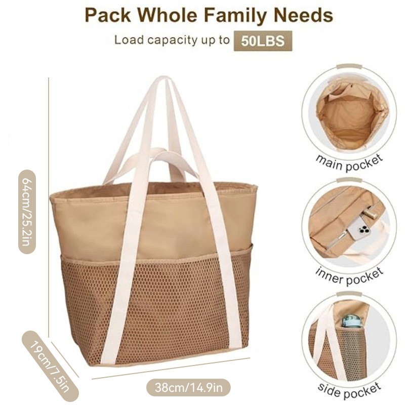 In-stock Amazon best-selling waterproof and sand-proof beach bag, women's handbag, travel, swimming, shopping and carrying tote bag details Picture