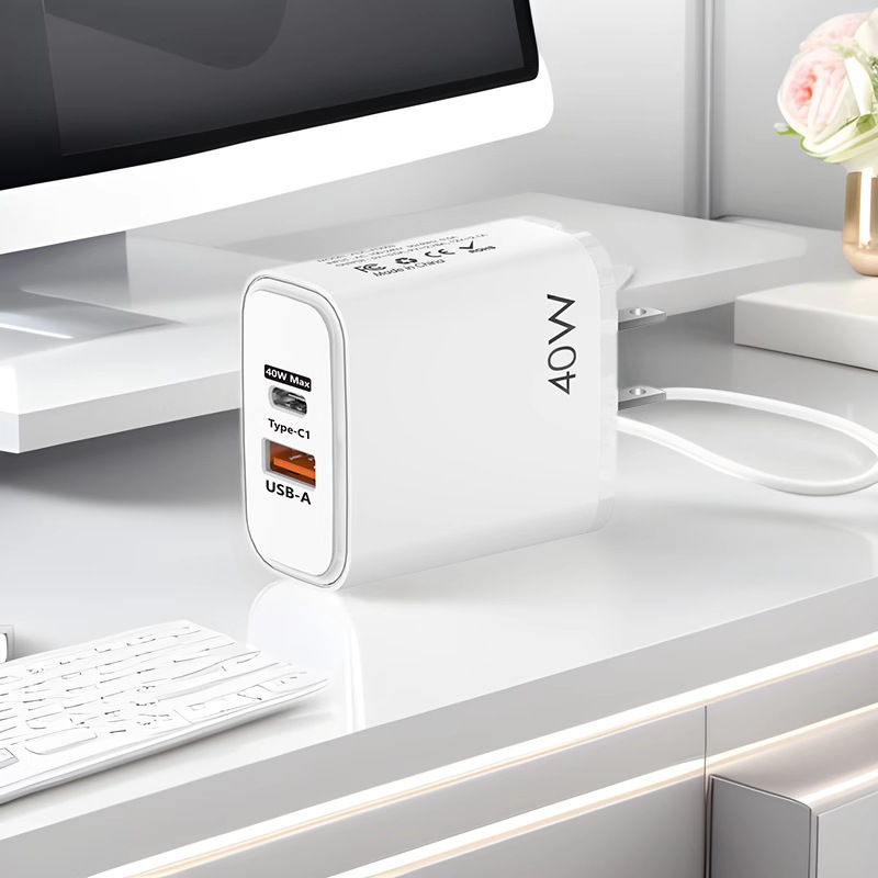 Cross-border PD25W mobile phone charger head, U+C dual-port charger, fast charging CEFCC certified full figure