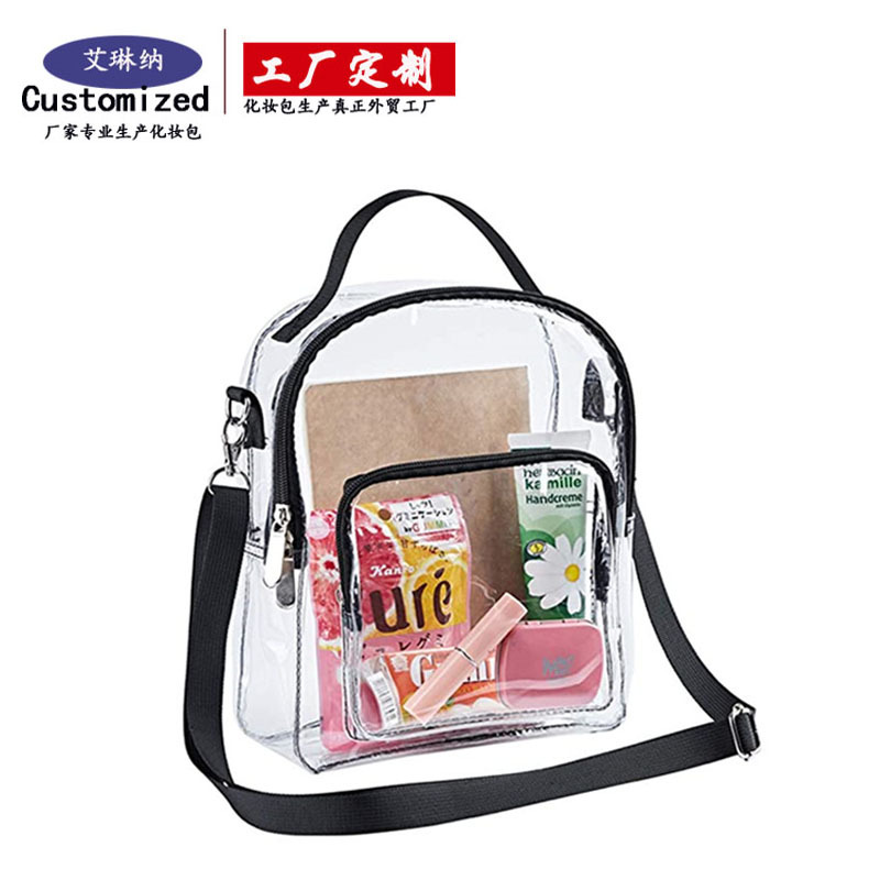 New cross-border best-selling PVC transparent crossbody bag storage bag, Amazon transparent cross-shaped handbag factory direct sales full figure