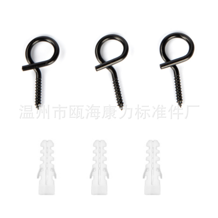 Light hook Q hook, Christmas light hook, screw installation, outdoor wiring hook, pig tail hook, open sheep eye screw hook Specification drawing