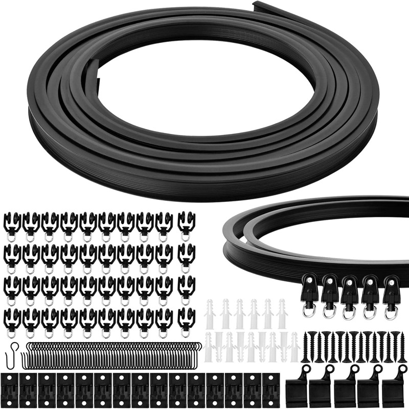 Curtain accessories: 1m, 2m, 3m, 4m, 5m black flexible curtain track sets Application Scenario