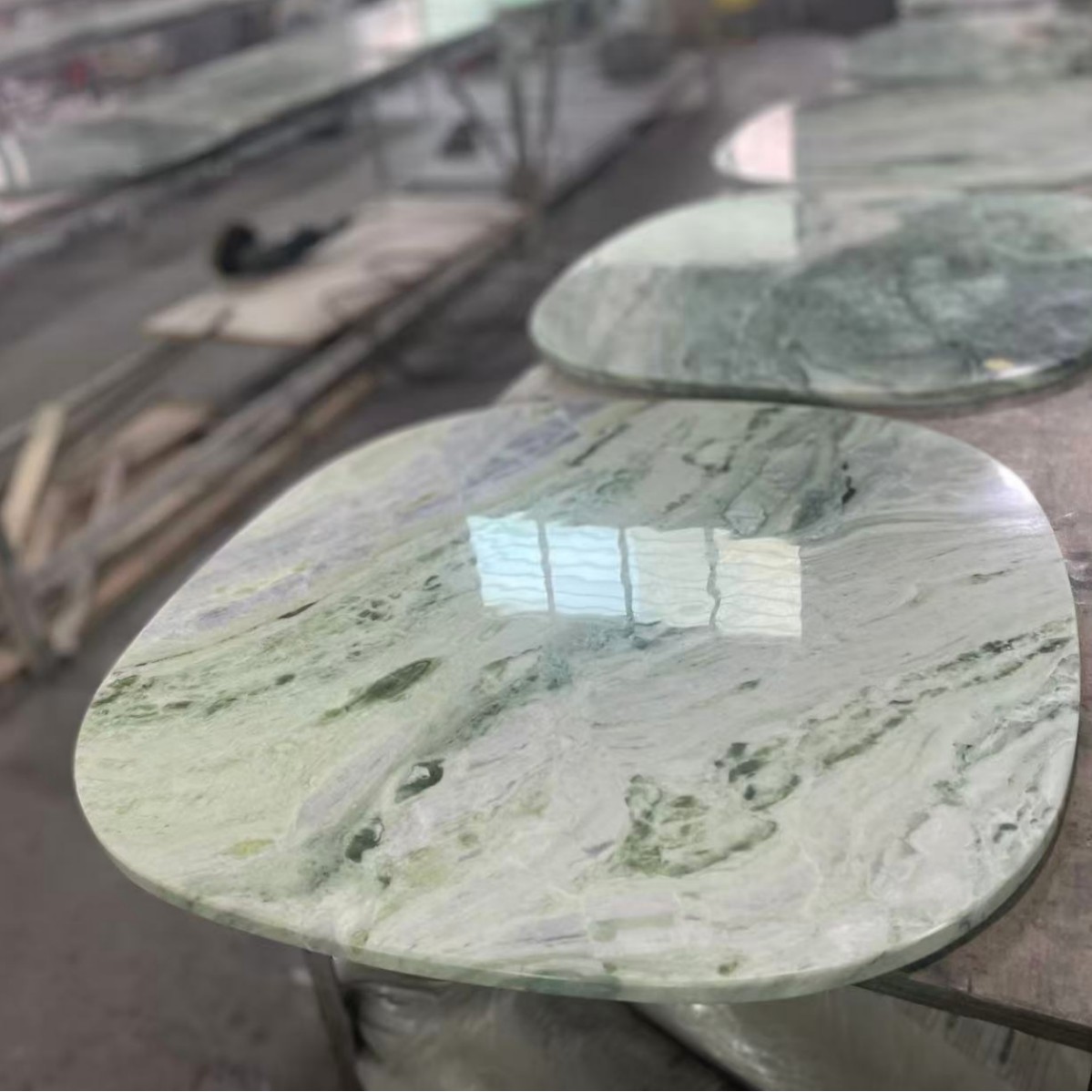 Shangri-la Jade Marble coffee table for living room, light luxury, small apartment, side table, Italian high-end style, small coffee table Application Scenario