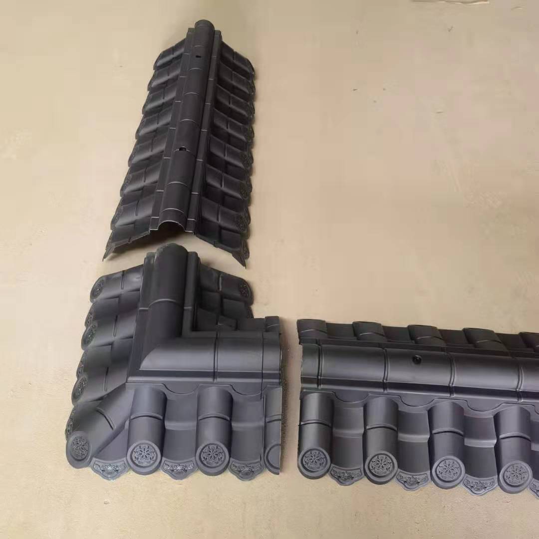 ✅ Integrated antique tile, resin tile, double-sided wall tile, wall top cap, courtyard wall top pressure horse head wall, plastic tile Application Scenario