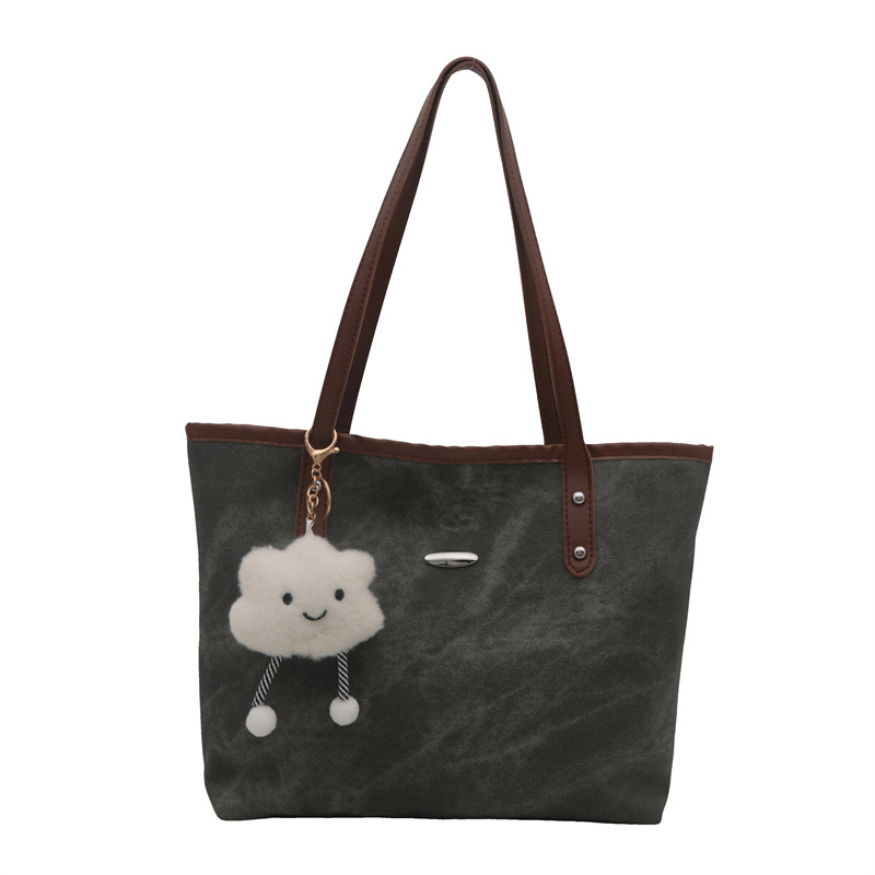 A simple and versatile women's large-capacity 2024 new autumn and winter casual single-shoulder bag, a fashionable tote bag for work and commuting Item Picture