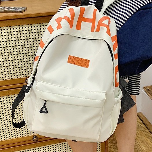 New large-capacity schoolbag, versatile backpack, student backpack, fresh, fashionable and trendy backpack, letter print schoolbag full figure