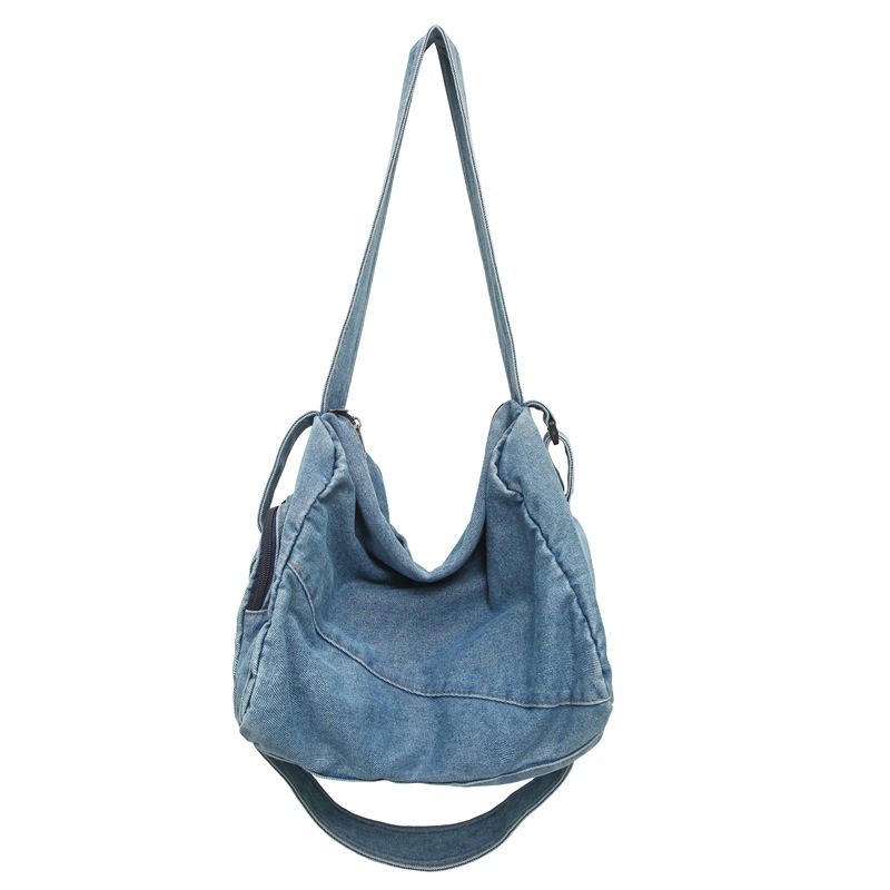 Single-shoulder bag for men and women, 2025 new Japanese style simple denim crossbody bag, ins trendy brand crossbody bag, student messenger bag Item Picture