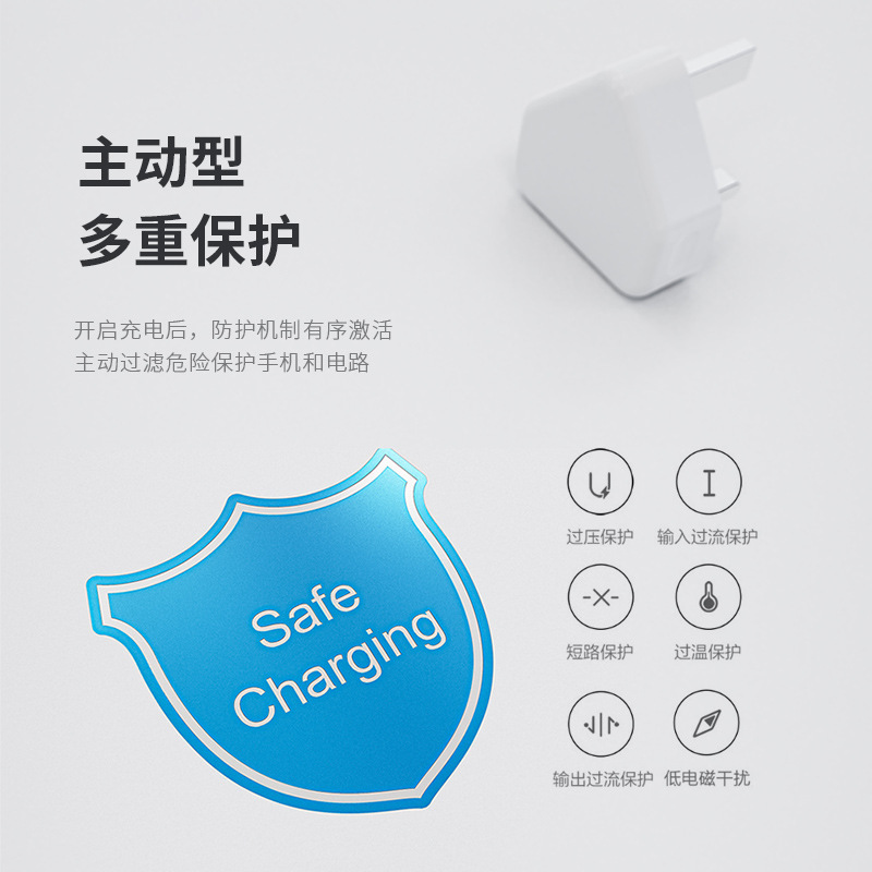 Cross-border USB British standard 5V1A triangular pin CE certified usb charging head fast charging mobile phone charger power adapter details Picture