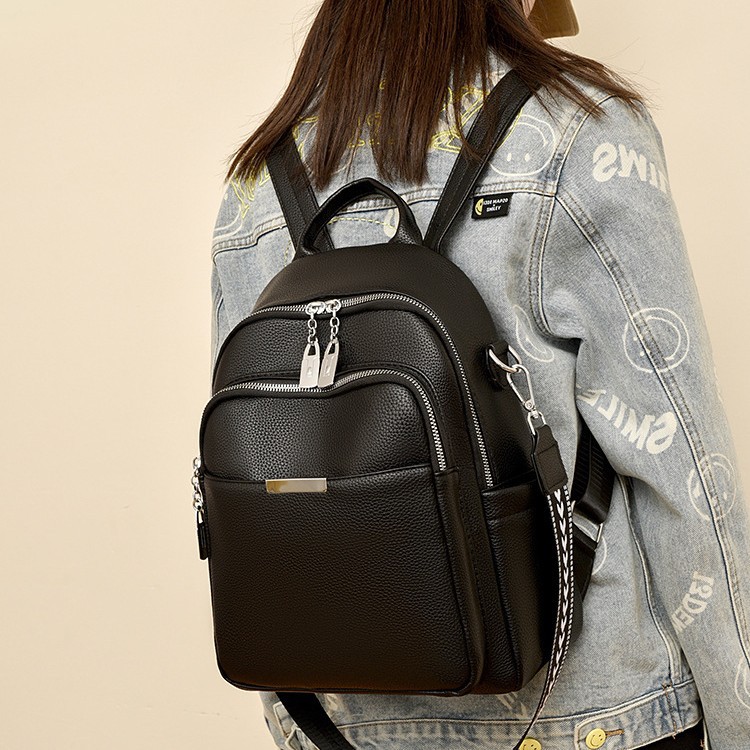 Fashionable and versatile Korean-style trendy genuine leather lightweight backpack for college students, women's backpack, multi-functional single-shoulder bag for ladies Application Scenario
