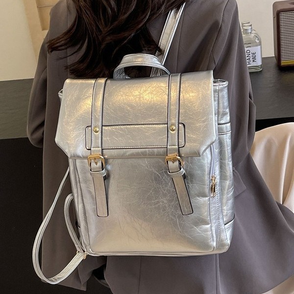 Large-capacity women's 2024 new retro and versatile women's backpack with Korean-style quality business travel bag Specification drawing