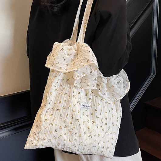 Trendy floral print handbag 2025 Summer new casual and stylish single-shoulder bag, large-capacity commuter tote bag full figure