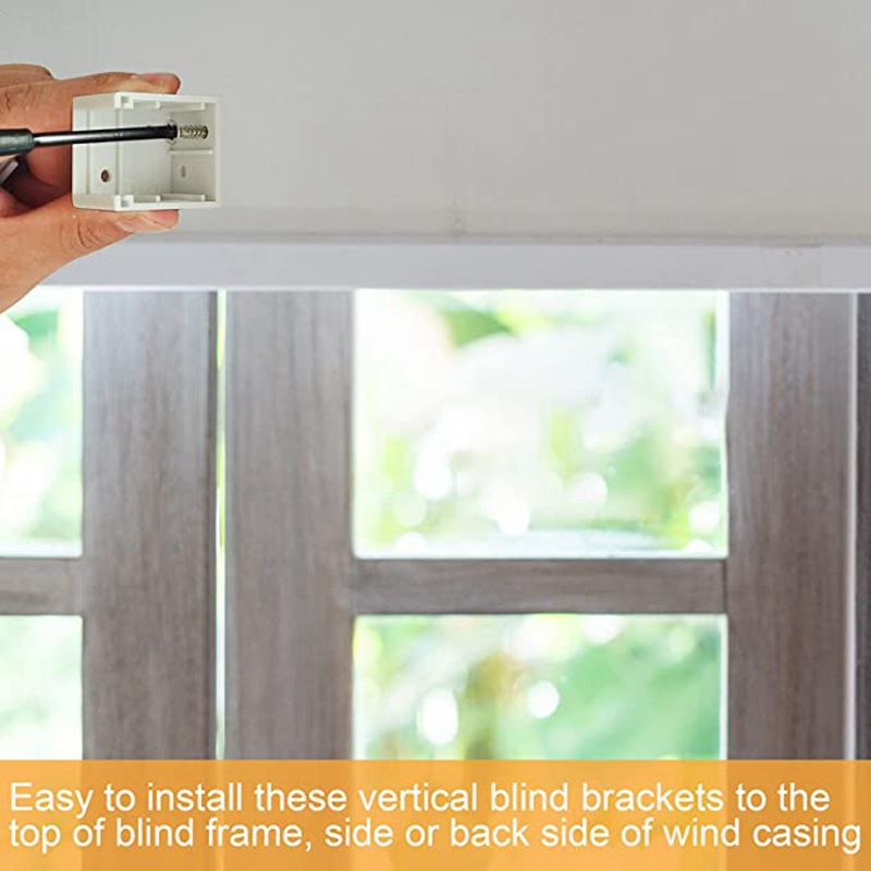 Cross-border wholesale of 6 sets of 1-inch blinds, left and right installation codes, white plastic installation bracket accessories Specification drawing