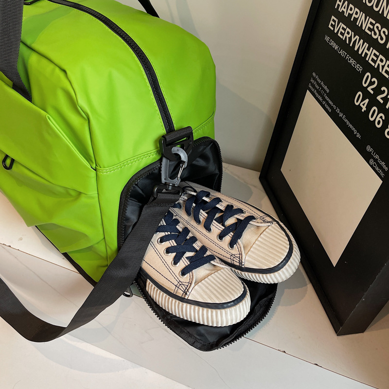 Fitness bag with dry and wet separation, yoga bag, handbag, independent shoe compartment, storage bag, and expandable luggage bag for travel and business trips Specification drawing