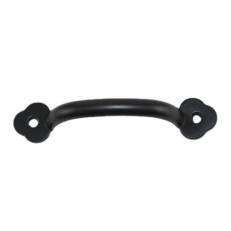 102*22 plum blossom edge alloy handle, 3-color drawer, retro handle, black and white strip-shaped cabinet door, wardrobe pull ring Item Picture