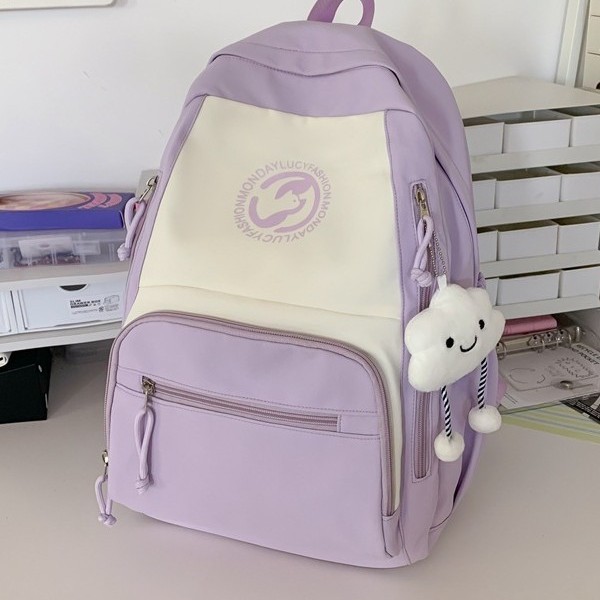 A new large-capacity, simple backpack for junior and senior high school students, a Korean-style, fresh, simple and versatile backpack Specification drawing