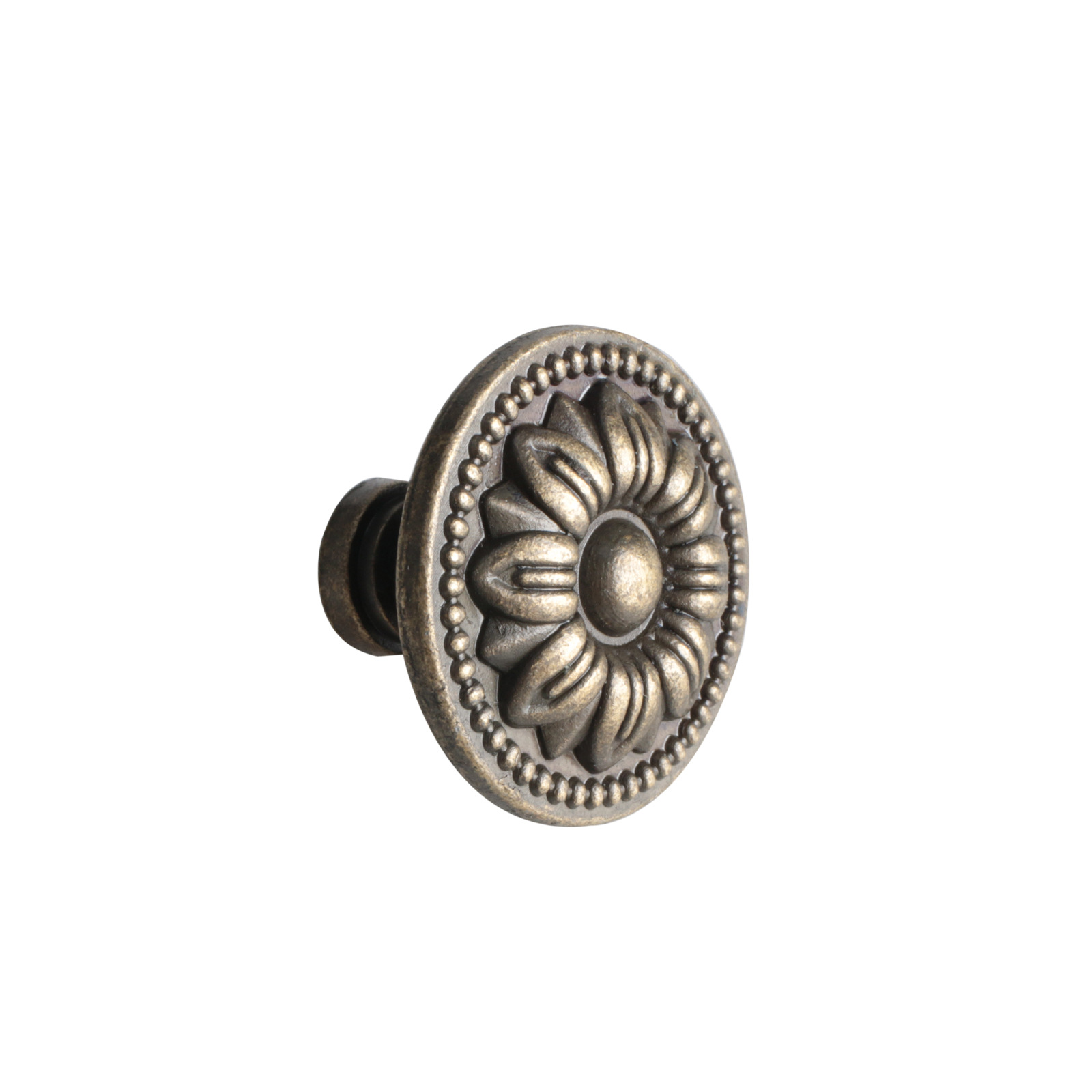 Modern and simple antique copper single-hole drawer with round handle, European-style antique cabinet door with single handle handle Specification drawing