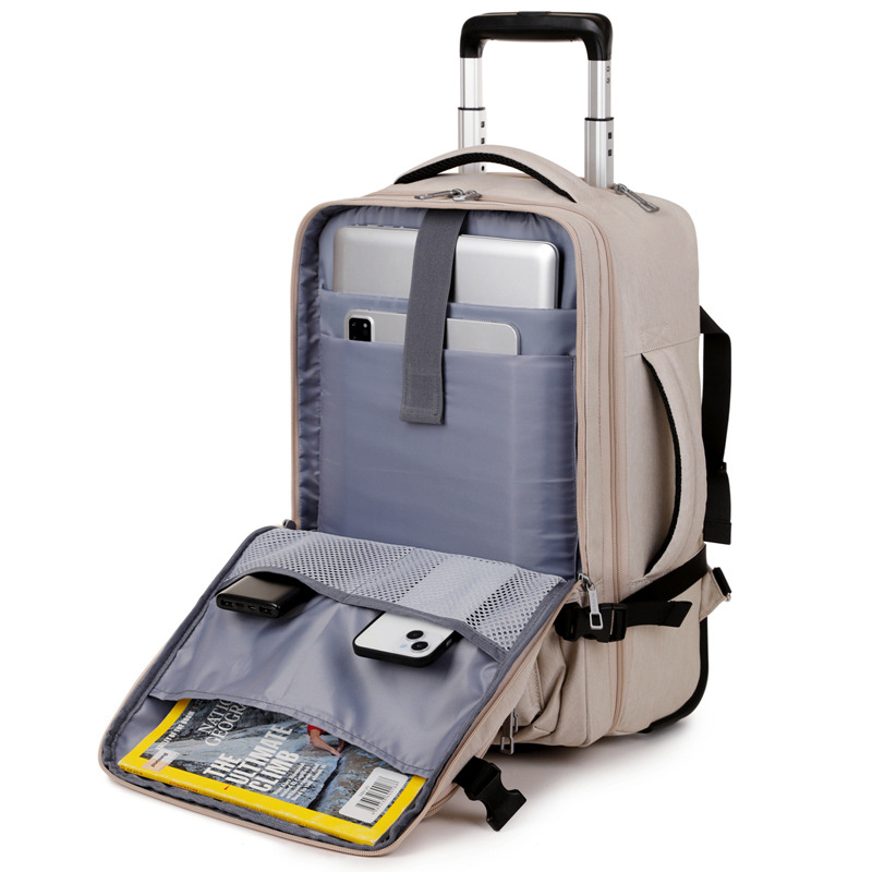 Pull-handle backpack, large-capacity short-distance travel backpack, hidden shoulder strap, multi-functional business commuting and business trip backpack Item Picture