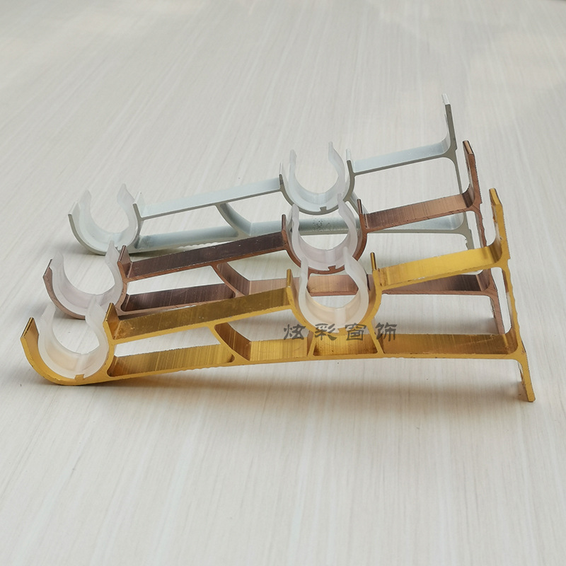 Roman rod curtain rod aluminum alloy bracket seat hook thickened seven-line side-mounted double-bracket curtain rod accessory Application Scenario