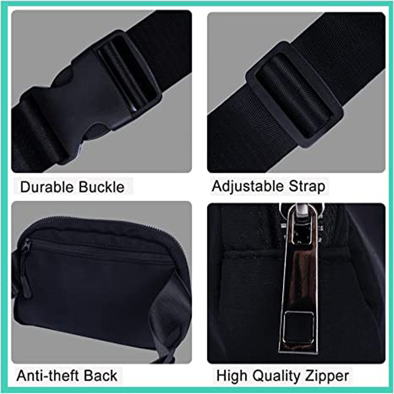 Amazon's best-selling women's belt bag, adjustable shoulder strap crossbody bag, men's and women's outdoor waterproof nylon sports waist bag Specification drawing