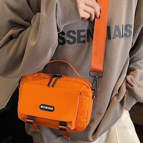 Japanese-style workwear, retro crossbody bag, small bag, men's trendy brand, casual and versatile, student phone bag, small crossbody bag, women's summer full figure
