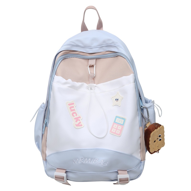 A cute new casual backpack with a niche design for women and an ins style. It's a fresh and clean campus backpack with a large capacity Item Picture